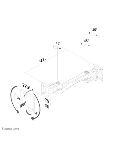 Neomounts by Newstar Supporto a parete per monitor TV
