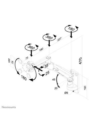 Neomounts by Newstar Supporto a parete per monitor TV