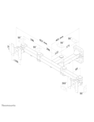 Neomounts by Newstar Supporto a parete per monitor TV