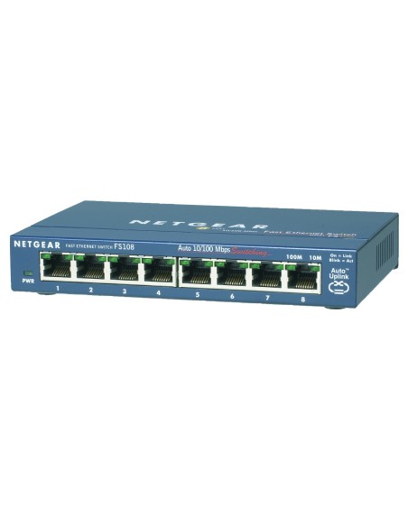 Netgear FS108-300PES switch di rete Non gestito L2 Fast Ethernet (10 100) Blu