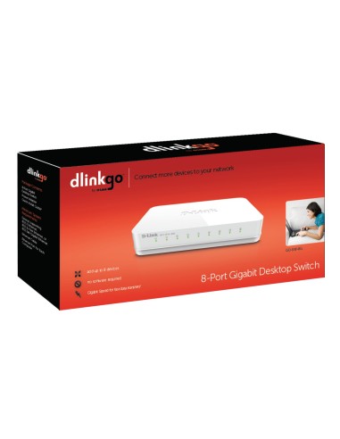 D-Link GO-SW-8G switch di rete Non gestito Bianco