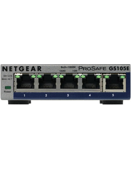 Netgear GS105E-200PES switch di rete Gestito L2 L3 Gigabit Ethernet (10 100 1000) Grigio