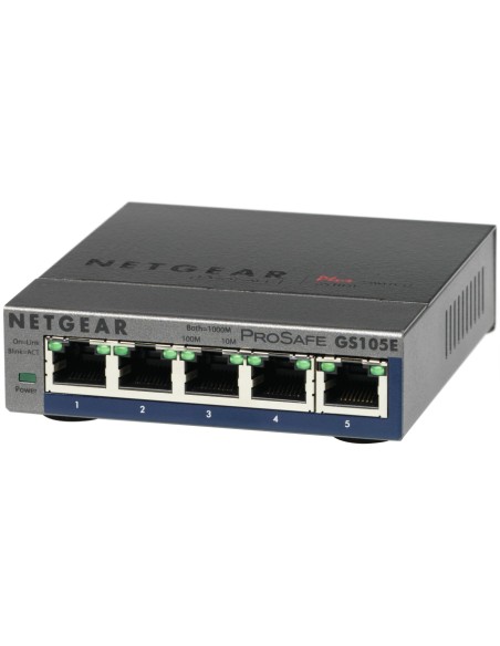 Netgear GS105E-200PES switch di rete Gestito L2 L3 Gigabit Ethernet (10 100 1000) Grigio