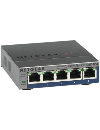 Netgear GS105E-200PES switch di rete Gestito L2 L3 Gigabit Ethernet (10 100 1000) Grigio