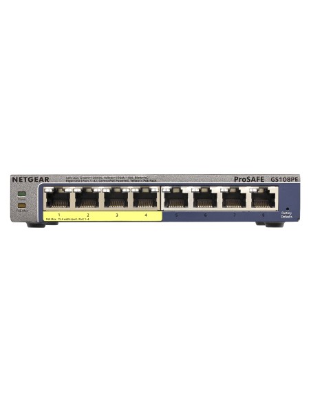 NETGEAR GS108PE Gestito Gigabit Ethernet (10 100 1000) Supporto Power over Ethernet (PoE) Nero
