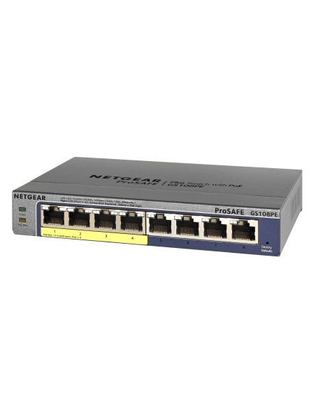 NETGEAR GS108PE Gestito Gigabit Ethernet (10 100 1000) Supporto Power over Ethernet (PoE) Nero