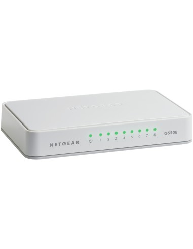 NETGEAR GS208 Non gestito Gigabit Ethernet (10 100 1000) Bianco