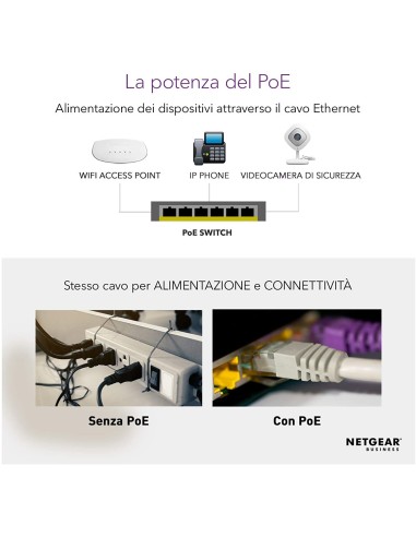 Netgear GS308P Non gestito Gigabit Ethernet (10 100 1000) Supporto Power over Ethernet (PoE) Nero