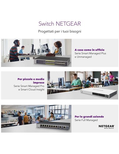 NETGEAR GS316 Non gestito Gigabit Ethernet (10 100 1000) Nero