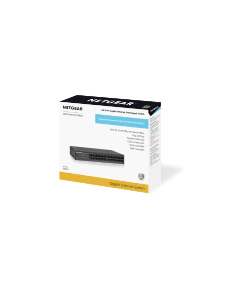 Netgear GS324 Non gestito Gigabit Ethernet (10 100 1000) 1U Nero