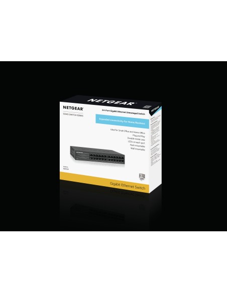 Netgear GS324 Non gestito Gigabit Ethernet (10 100 1000) 1U Nero