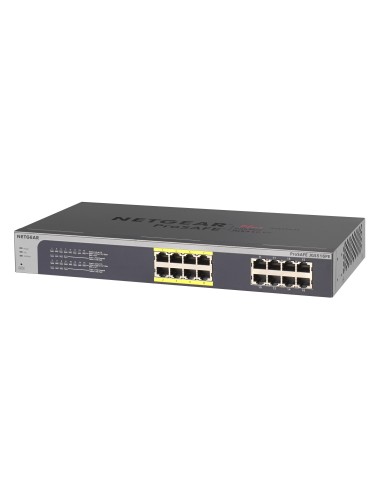 Netgear ProSafe Plus JGS516PE Non gestito L3 Gigabit Ethernet (10 100 1000) Supporto Power over Ethernet (PoE) Nero