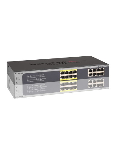 Netgear ProSafe Plus JGS516PE Non gestito L3 Gigabit Ethernet (10 100 1000) Supporto Power over Ethernet (PoE) Nero
