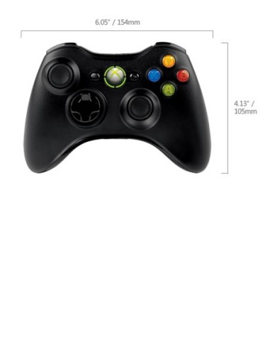 Microsoft Xbox 360 Wireless Controller for Windows Nero RF Gamepad PC, Xbox