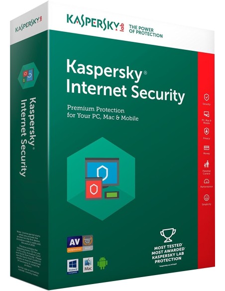 Kaspersky Lab Internet Security 2018 ITA Licenza completa 3 licenza e 1 anno i
