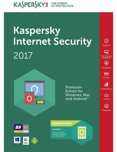 Kaspersky Lab Internet Security 2017, 1U, 1Y, IT ITA 1 licenza e 1 anno i
