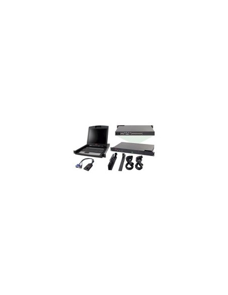 APC 2x1x16 IP KVM w  17" Rack LCD & USB VM Server Module Bundle switch per keyboard-video-mouse (kvm) Montaggio rack Nero