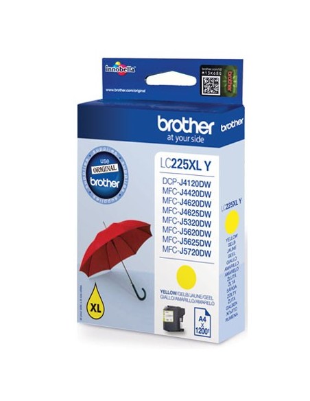 Brother LC-225XLY cartuccia d'inchiostro 1 pz Originale Giallo