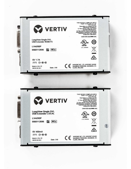 Vertiv Avocent LongView, DVI singola, USB, audio, CATx 50M, EU