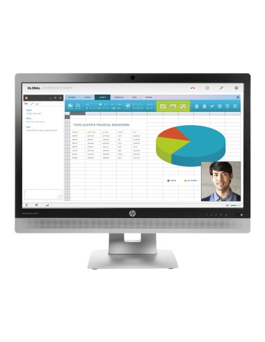 HP EliteDisplay E240c 60,5 cm (23.8") 1920 x 1080 Pixel Full HD LED Nero, Argento