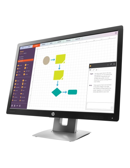 HP EliteDisplay E242 61 cm (24") 1920 x 1200 Pixel Full HD LED Nero, Argento