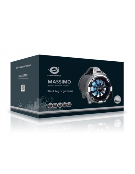 Conceptronic MASSIMO01B altoparlante portatile Nero, Argento 20 W