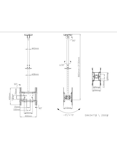 Multibrackets 5477 Supporto per display espositivi 139,7 cm (55") Nero
