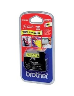 Brother M-K621B nastro per etichettatrice Nero su giallo