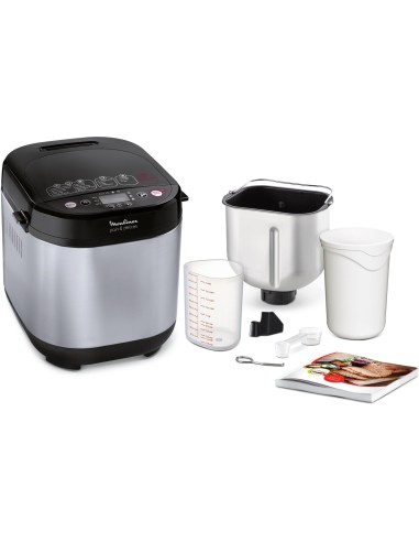 Moulinex OW240E Pain & Delices Macchina del Pane in Acciaio Inossidabile, con Funzione Yogurt, 20 Programmi Automatici di cui 3