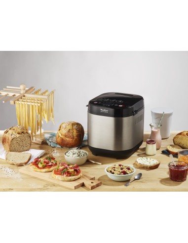 Moulinex OW240E Pain & Delices Macchina del Pane in Acciaio Inossidabile, con Funzione Yogurt, 20 Programmi Automatici di cui 3