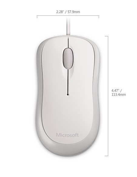 Microsoft Basic Optical mouse Ambidestro USB tipo A Ottico 800 DPI