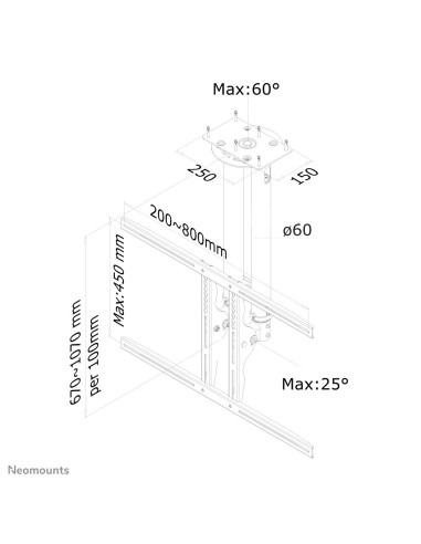 Neomounts by Newstar Supporto da soffitto per TV