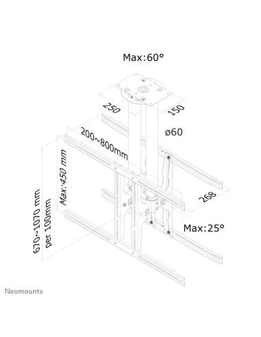 Neomounts by Newstar Supporto da soffitto per TV