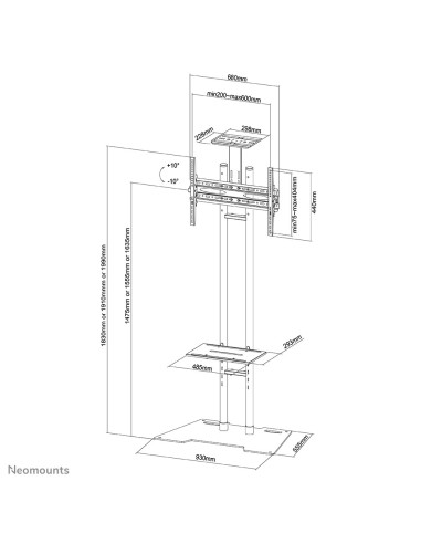 Neomounts by Newstar Mobiletto per TV