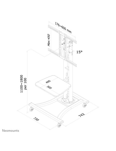 Neomounts by Newstar Mobiletto portatile per TV