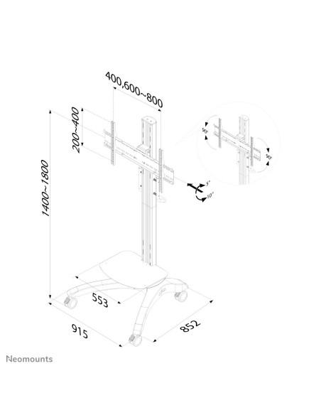 Neomounts by Newstar Mobiletto portatile per TV