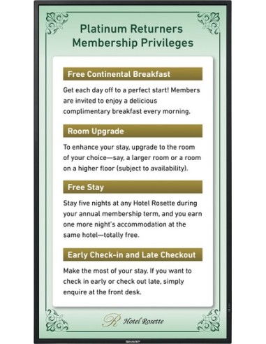 Sharp PN-Y475 visualizzatore di messaggi Pannello piatto per segnaletica digitale 119,4 cm (47") LED 450 cd m² Full HD Nero