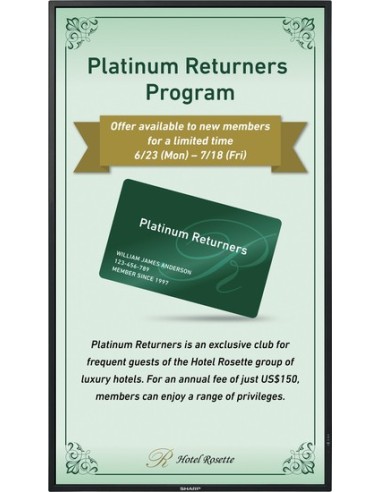 Sharp PN-Y475 visualizzatore di messaggi Pannello piatto per segnaletica digitale 119,4 cm (47") LED 450 cd m² Full HD Nero