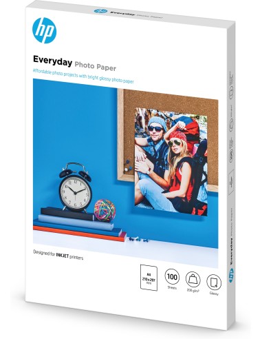 HP Confezione da 100 fogli carta fotografica lucida Everyday A4 210 x 297 mm