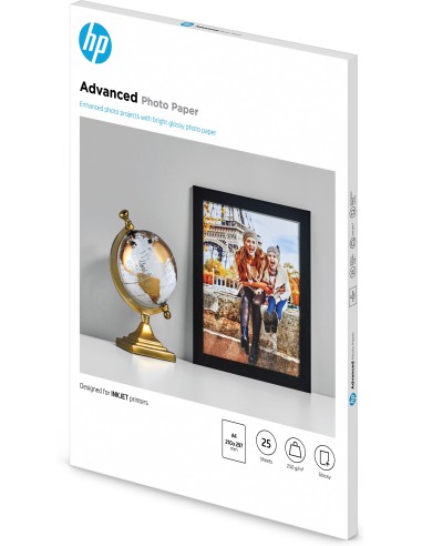 HP Carta fotografica lucida Advanced Photo Paper-25 fogli A4 210 x 297 mm