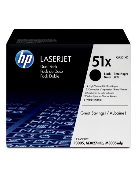 HP Confezione da 2 cartucce originali di Toner nero ad alta capacità LaserJet 51X