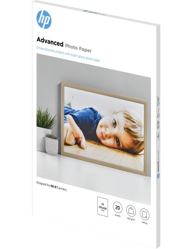 HP Confezione da 20 fogli carta fotografica lucida A3 297 x 420 mm Advanced