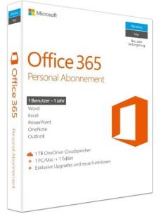 Microsoft Office 365 Personal, P2 Microsoft Volume License (MVL) 1 licenza e 1 anno i Inglese