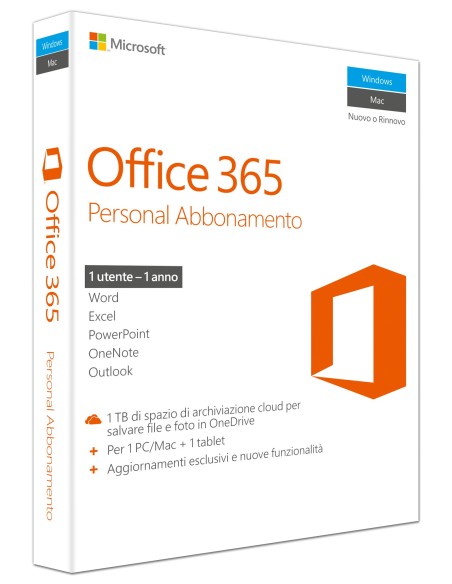Microsoft Office 365 Personal, 1 anno di abbonamento, IT