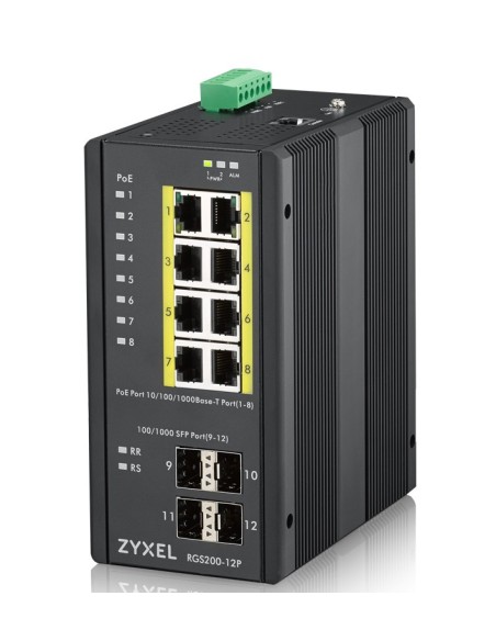 Zyxel RGS200-12P Gestito L2 Gigabit Ethernet (10 100 1000) Supporto Power over Ethernet (PoE) Nero