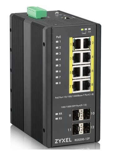 Zyxel RGS200-12P Gestito L2 Gigabit Ethernet (10 100 1000) Supporto Power over Ethernet (PoE) Nero