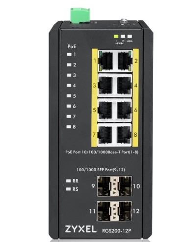 Zyxel RGS200-12P Gestito L2 Gigabit Ethernet (10 100 1000) Supporto Power over Ethernet (PoE) Nero