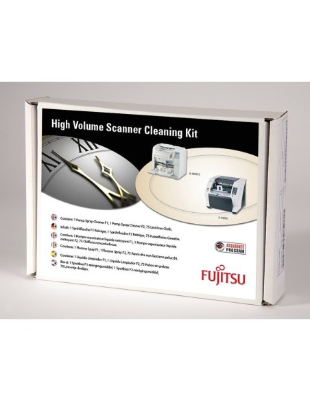 Fujitsu SC-CLE-HV kit per la pulizia Scanner Panni asciutti e liquido per la pulizia dell'apparecchiatura
