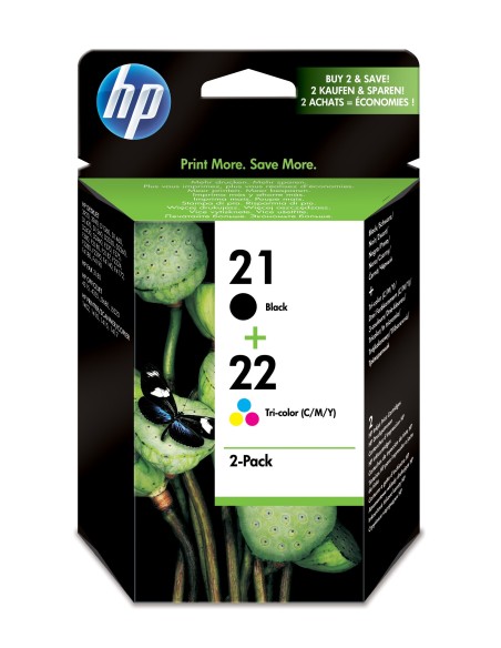 HP Confezione da 2 cartucce originali di inchiostro nero 21 tricromia 22