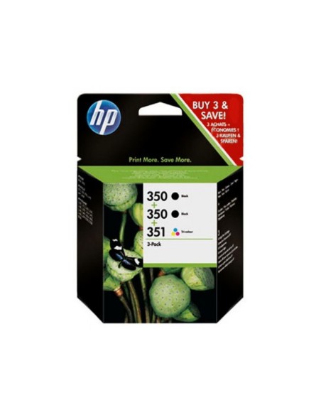 HP 350 350 351 Inkjet Print Cartridges 3-Pack cartuccia d'inchiostro 3 pz Originale Resa standard Nero, Ciano, Magenta, Giallo